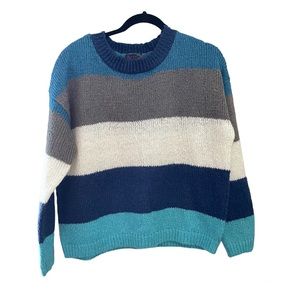 JW Blocked Stripe Sweater - Blue - L